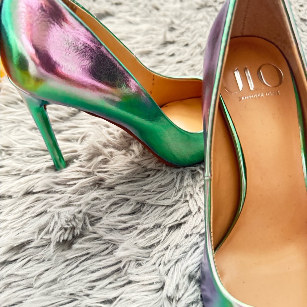 Pre-loved Jennifer Lopez Shimmering Green and Purple Heels